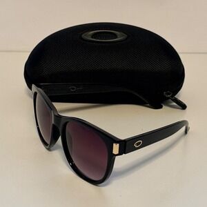 Oakley Pulse Sunglasses Black Frame Purple Gradient Lens Gold Hardware Hard Case